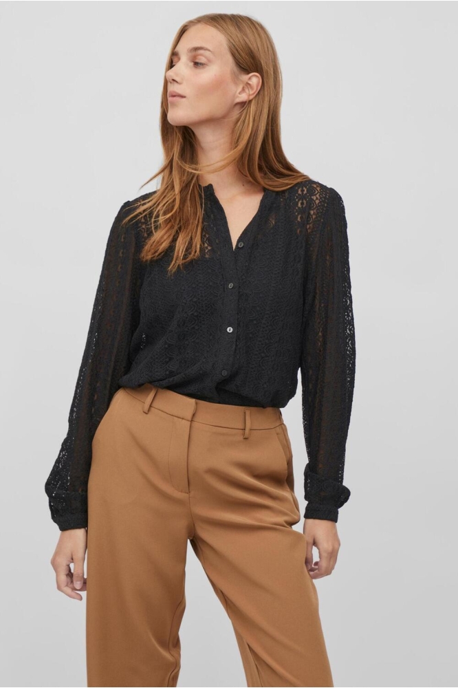 VICHIKKA LACE L/S SHIRT- NOOS 14082977 BLACK